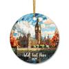 Big Ben in London Christmas Ornament, Big Ben Tower Ornament, Personalized Big Ben Tower Landscape Ornament, Big Ben Tower Lovers Gifts, Custom Text Year Big Ben Tower Stained Glass Ornament view 1