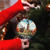Big Ben in London Christmas Ornament, Big Ben Tower Ornament, Personalized Big Ben Tower Landscape Ornament, Big Ben Tower Lovers Gifts, Custom Text Year Big Ben Tower Stained Glass Ornament view 2