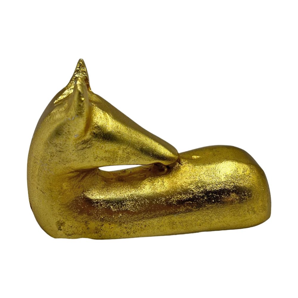 Bergamo Art Decorative Handmade Aluminum 6 inch Modern Horse Sculpture in Gold