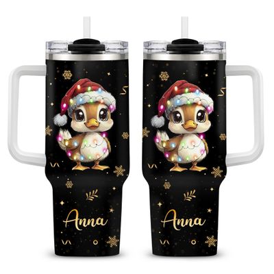 Hyturtle Duck Christmas Tumbler 2026 Custom Name 40oz Cup Holiday Gift