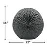 Bergamo Art 11" Decorative Handmade Aluminum Round Flower Vase in Black view 4