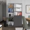Adigyco 2 Piece 2 Piece Home Bookcase Set, 42" Wide with 8 Shelves and Double Door Cabinet, Living Room Set Matte Gray - White view 1