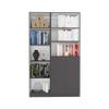 Adigyco 2 Piece 2 Piece Home Bookcase Set, 42" Wide with 8 Shelves and Double Door Cabinet, Living Room Set Matte Gray - White view 3