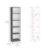 Adigyco 2 Piece 2 Piece Home Bookcase Set, 42" Wide with 8 Shelves and Double Door Cabinet, Living Room Set Matte Gray - White view 4