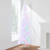 Best Choice Products Pre-Lit White Pencil Christmas Tree, 12ft Slim Lighted Artificial Dcor w/ 2-in-1 White & Multicolor Lights, Metal Base view 1