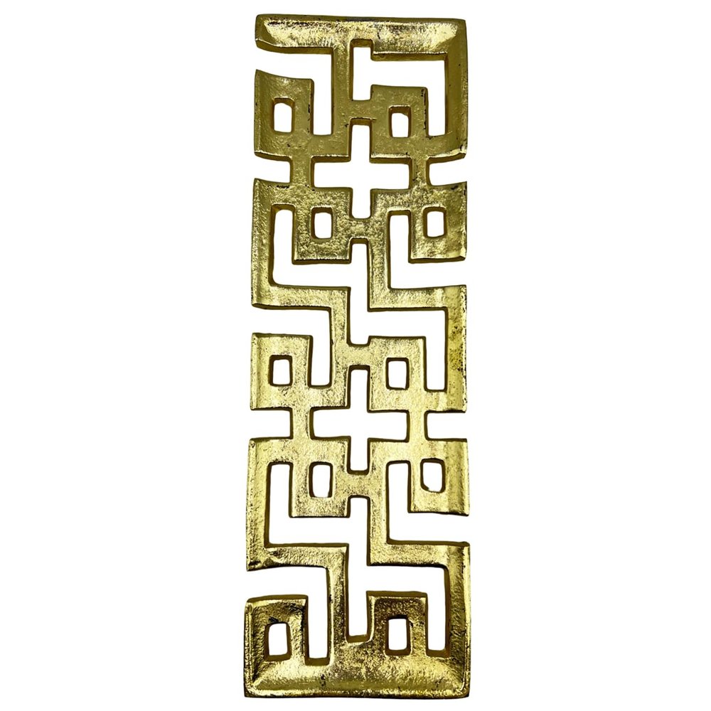 Bergamo Art 16 inch Long Decorative Handmade Aluminum Modern Tray in Gold