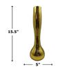 Bergamo Art 16" Tall Decorative Handmade Aluminum Long Round Flower Vase in Gold view 4