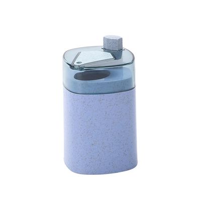 STOBAZA Automatic Toothpick Dispenser Portable Toothpick Holder with Press Button Pop-up Design Straw Material Compact Size 3.54X2.16X2.16In for Home and Travel