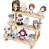 EHERDM Wood Display Stand for Action Figures Tiered Showing Risers Collectibles Organizer Detachable Wooden Storage Rack for Figurines Toys Mini Dolls Cupcakes 3-Tier view 1