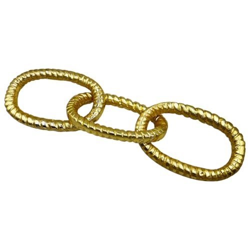 Bergamo Art 12 inch Decorative Handmade Aluminum Modern Chain Sculpture in Gold