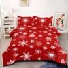 CCoutueChen White Snowflake Pattern Comforter Set King Size, Classic Christmas Elemental Bedding Set for Adult Women Bedroom Decor,3 Pieces Soft Down Comforter with 2 Pillowcases,Red White view 1