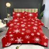 CCoutueChen White Snowflake Pattern Comforter Set King Size, Classic Christmas Elemental Bedding Set for Adult Women Bedroom Decor,3 Pieces Soft Down Comforter with 2 Pillowcases,Red White view 4