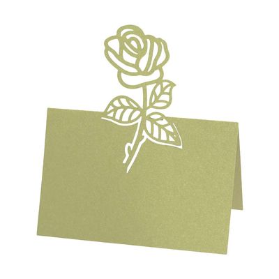 100pcs Hollow Rose Flower Table Number Name Place Card Wedding Party Decoration