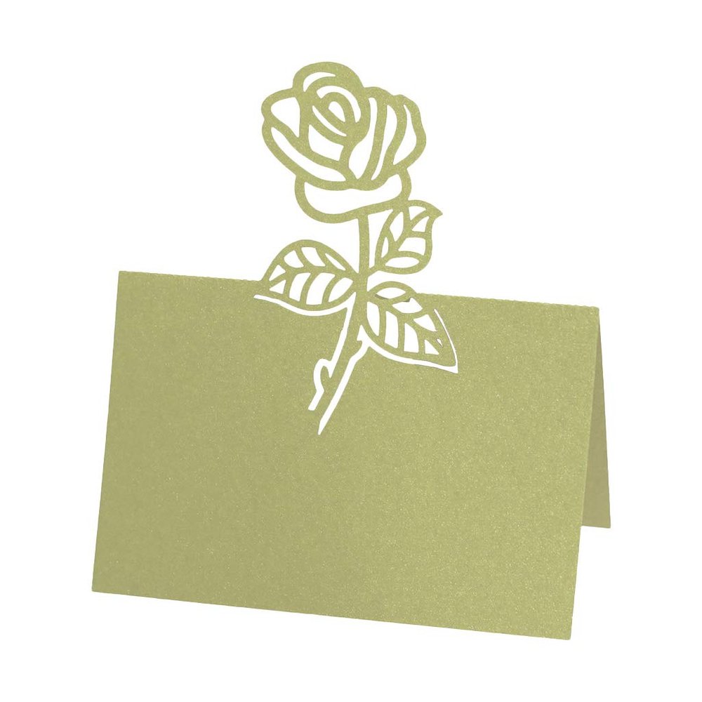 100pcs Hollow Rose Flower Table Number Name Place Card Wedding Party Decoration