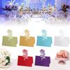 100pcs Hollow Rose Flower Table Number Name Place Card Wedding Party Decoration view 2