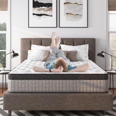 Twin Size Mattress, 10 Inch Gel Memory Foam and Innerspring Hybrid Mattress in a Box with Individual Pocket Spring for Motion Isolation & Pressure Relief, CertiPUR-US, Medium Firm (10 Inch, Twin)