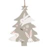 Christmas Tree Shape SamLng Christmas Wooden Ornaments - Easter Bunny Floral Hanging Decorations for Xmas Tree Party, Home Decor, and Holiday Indoors view 1