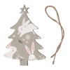 Christmas Tree Shape SamLng Christmas Wooden Ornaments - Easter Bunny Floral Hanging Decorations for Xmas Tree Party, Home Decor, and Holiday Indoors view 3