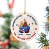 Personalized Christmas Ornament Gift for Friends, Work Bestie, Coworker, Circle Ceramic Ornament, Friendships May Start at The Workplace view 3