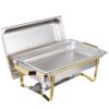 HomGarden 8 Pack 8QT Chafing Dish Stainless Steel Complete Buffet Set, High Grade Chafers and Buffet Warmer Set for Kitchen Party Banquet Dining, Gold and Silver view 2