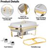 HomGarden 8 Pack 8QT Chafing Dish Stainless Steel Complete Buffet Set, High Grade Chafers and Buffet Warmer Set for Kitchen Party Banquet Dining, Gold and Silver view 3