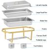 HomGarden 8 Pack 8QT Chafing Dish Stainless Steel Complete Buffet Set, High Grade Chafers and Buffet Warmer Set for Kitchen Party Banquet Dining, Gold and Silver view 4