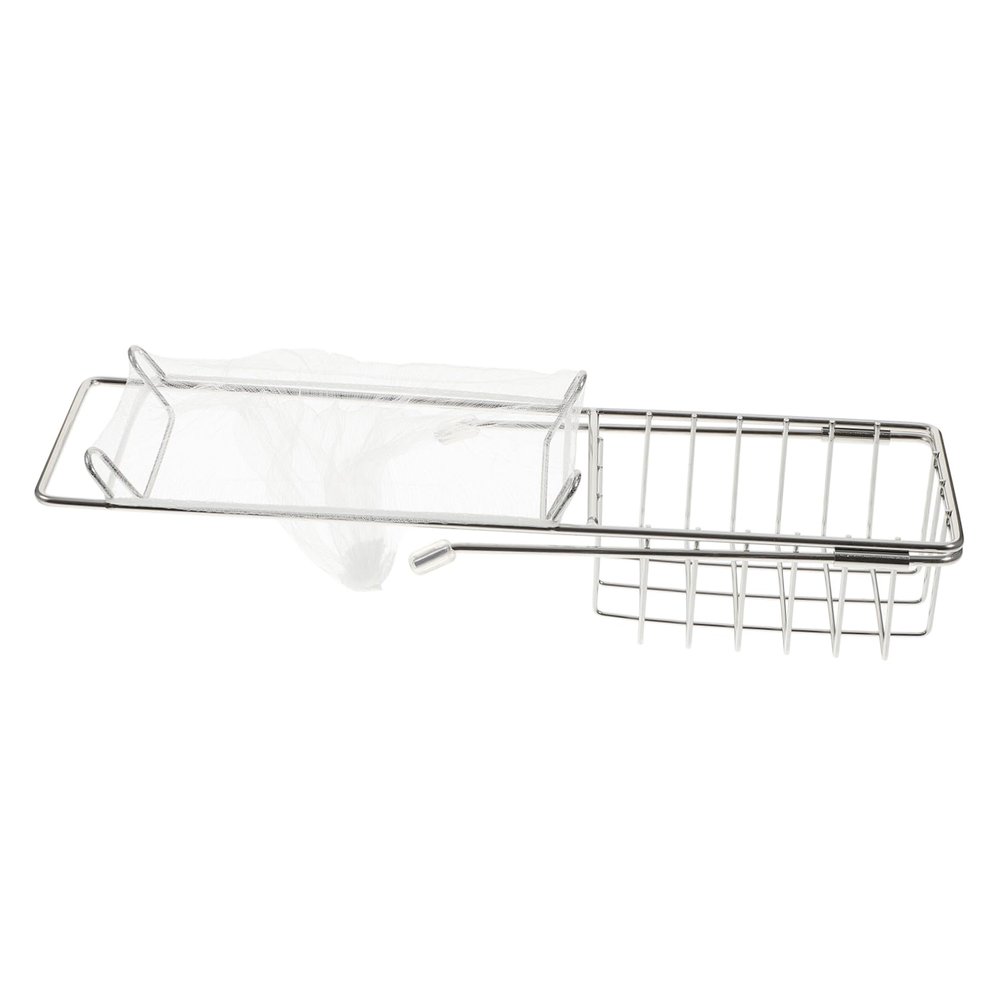 BRIGHTFUFU Retractable Sink Rack Multi-Functional Dish Drainer Kitchen Storage Iron Art Drain Basket Dish Drying Unit