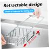 BRIGHTFUFU Retractable Sink Rack Multi-Functional Dish Drainer Kitchen Storage Iron Art Drain Basket Dish Drying Unit view 4