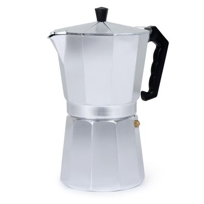 12 Cup Espresso Coffee Maker  Durable Aluminum, Fast Brewing, Sleek Design