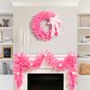 Northlight Pre-Lit Artificial Pine Christmas Wreath - 24" - Pink- Clear Lights view 3
