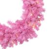 Northlight Pre-Lit Artificial Pine Christmas Wreath - 24" - Pink- Clear Lights view 4