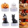 MOMOJIA Pack of 3 Hauntingly Funny Black Cats Pumpkin Paraffin Enhances Your Halloween Theme Centerpieces Decoration view 2