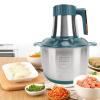 500W Electric Meat Grinder, 5L Stainless Steel Multifunctional Food Processor with 2 Blades, Power with Motor for Chopping Onions, Meat, Nuts, Green (US Plug 110V) view 2