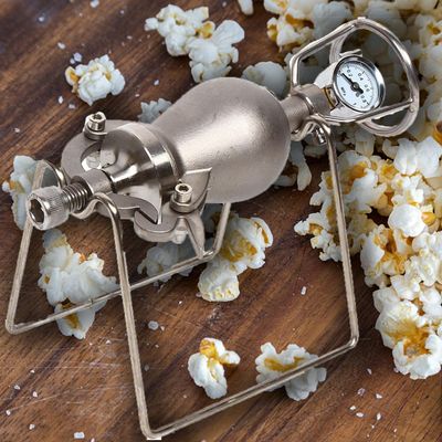2024 Chinese Popcorn Popper, Vintage Pressure Popcorn Machine, Retro Popcorn Machine with Full Set of Operating Tools, Pressure Valve, Pressure Gauge,Small 100ml