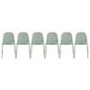 2xhome Set of 6 Modern Stackable Armless Dining Chairs, Plastic Shell Seat with Upholstered PU Leather Cushion Padded Seat Metal Legs for Home Kitchen Patio Cafe (Green) view 1