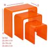 2 Inch Deep 3 Piece Acrylic Riser Display Stand Color Variation Set 5 (Neon Orange) view 2