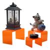2 Inch Deep 3 Piece Acrylic Riser Display Stand Color Variation Set 5 (Neon Orange) view 3