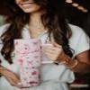 KATYDID 38oz Stainless Steel Tumbler with Handle and Straw - Dishwasher Safe Insulated Tumbler for All-Day Hot or Cold Coffee, Water, Tea, Smoothies and More (Bride Red Drawings) view 2