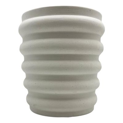 Bergamo Art Modern Beige Ceramic Vase in Beige