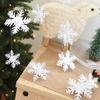 Winter Christmas Hanging Decorations - 12PCS Snowflakes Garland & 3D Glittery Large White Silver Snowflakes for Christmas Winter Wonderland Holiday New Year Party Home view 2