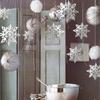 Winter Christmas Hanging Decorations - 12PCS Snowflakes Garland & 3D Glittery Large White Silver Snowflakes for Christmas Winter Wonderland Holiday New Year Party Home view 3