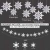 Winter Christmas Hanging Decorations - 12PCS Snowflakes Garland & 3D Glittery Large White Silver Snowflakes for Christmas Winter Wonderland Holiday New Year Party Home view 4
