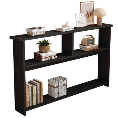 EKDJSN Console Table, Extremely Narrow Functional Wood Entryway Table, Super Narrow Bookshelf at The Foot of The Bed Against The Wall, for Entryway, Living Room, Hallway(Black,39.3x7.8in)