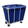 Rectangular Laundry Cart Or Basket Replacement Liner Bag - Commercial Laundry Cart Replacement Bag,Heavy Duty Oxford Cloth Liner, Reinforced Metal Buckles Fits 83x53/58x63cm Laundry Trolley(Blue-Taper view 3