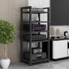 3/4/5/6 Tier Audio-video shelving, 120cm AV Media Cabinet Stand, Sturdy Movable Multifunctional Media Storage Rack, Adjustable Open CD Player Shelf for Home Theater Living Room(Black,60*40*120CM_5 TIE view 1