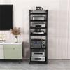 3/4/5/6 Tier Audio-video shelving, 120cm AV Media Cabinet Stand, Sturdy Movable Multifunctional Media Storage Rack, Adjustable Open CD Player Shelf for Home Theater Living Room(Black,60*40*120CM_5 TIE view 3