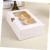 OKUMEYR 10pcs White Paper Cupcake Boxes Inserts for Muffins Cookies and Desserts for Parties and Home Bakeries Secure Design to Showcase Treats view 3