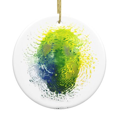 WHJYMX Christmas Ceramic Round Pendant Hanging Festival Ornament for Shopping Malls, Supermarkets, Stores, and Homes Brazilian Fingerprint Printing