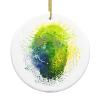 WHJYMX Christmas Ceramic Round Pendant Hanging Festival Ornament for Shopping Malls, Supermarkets, Stores, and Homes Brazilian Fingerprint Printing view 1