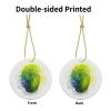 WHJYMX Christmas Ceramic Round Pendant Hanging Festival Ornament for Shopping Malls, Supermarkets, Stores, and Homes Brazilian Fingerprint Printing view 2